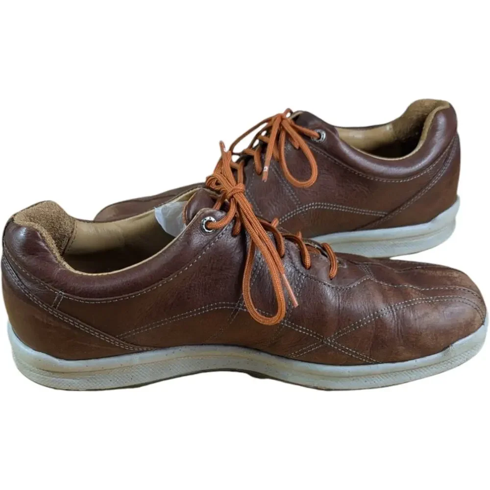 FOOTJOY FJ VERSALUXE Spikeless Golf Shoes Size 9.5 M Brown 57253 Orange